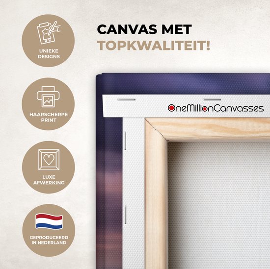 Tableau sur toile Vaches pendant un coucher de soleil - 160x80 cm - Décoration murale Art