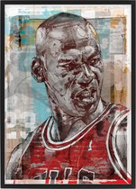 Michael Jordan 01 print 30,6x43 cm (A3) *ingelijst & gesigneerd
