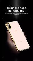 Apple iPhone XS max TOTU Soft Jane/ silicone beschermhoes kleur transparant met Goude randen + gratis screenprotector