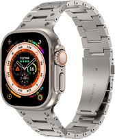 Titanium bandje - geschikt voor Apple Watch Series 1/2/3/4/5/6/7/8/9/SE/SE 2 met case size 38 mm / 40 mm / 41 mm - grijs
