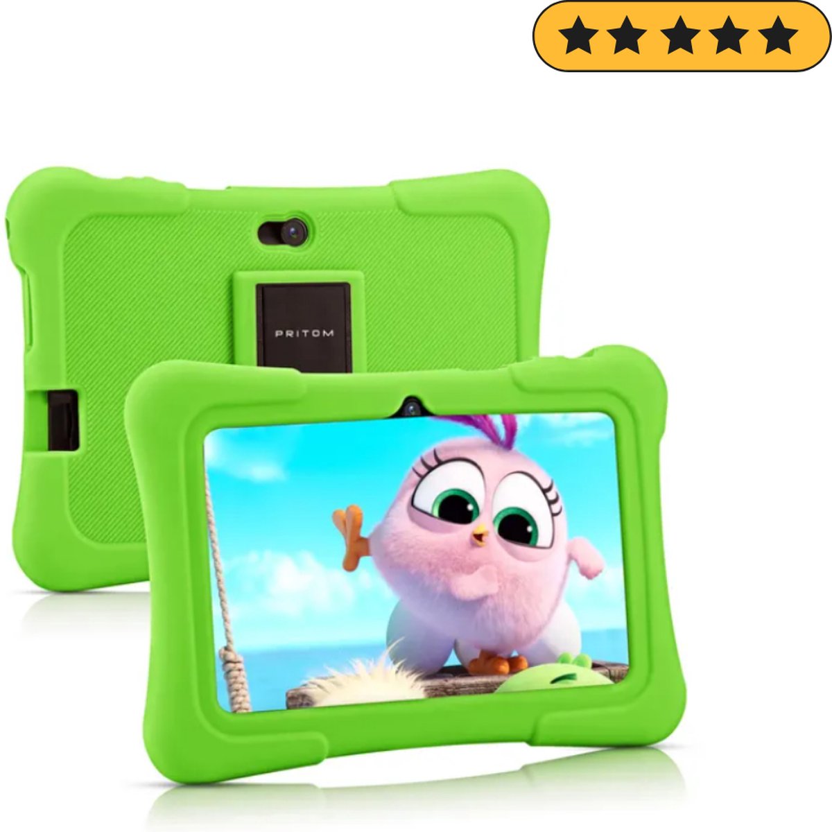 PRITOM Kindertablet – Tablet vanaf 3 jaar – Quad Core Processor - 7 inch Kids Tablet – Andriod 10 – 32 GB – WiFi – Bluetooth – Standaard Educatieve Software Geïnstaleerd – Ontspannend & Leerzaam – Groen