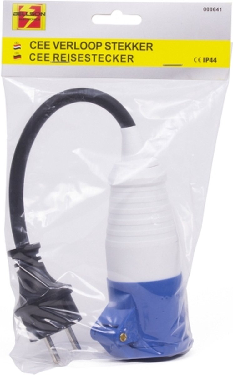Benson Verloopkabel Schuko naar CEE - Spatwaterdicht - 395 mm - Neopreen - 230V — afbeelding 2