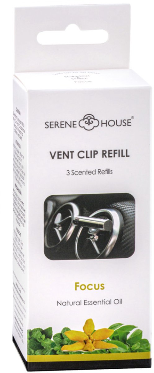 Serene House autoparfum clip navulling (3pcs) - Focus