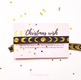 Wens armbandje kerst ''moon black & gold'' kerstgeschenk - kerstwens - cadeautje - kerst - geluk - geluksbrenger - wish-bracelet - handgemaakt