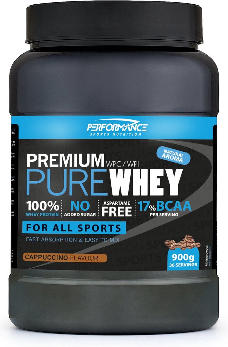 Performance - Pure Whey (Cappuccino - 900 gram) - Whey Protein - Eiwitpoeder - Eiwitshake - Sportvoeding - 30 shakes