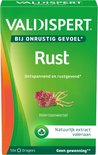 Valdispert Rust verpakking met groen en oranje design. Natuurlijk product met valeriaanwortel.