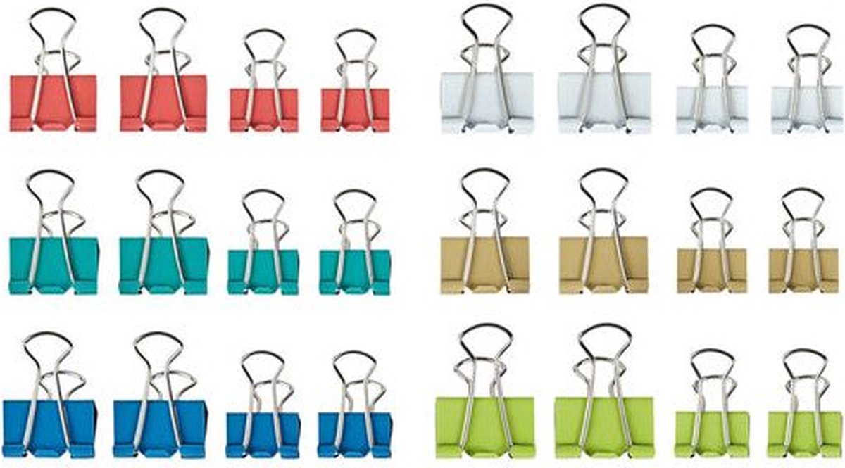 Papierklem maul 215 7mm + 9mm 24st assorti | 24 stuks
