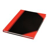 Notitieboek zwart/rood a5 lijn 70gr 96vel | 1 stuk | 6 stuks