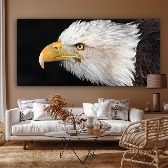 Tableau Toile Aigle - Vogel - Bec - Yeux - 160x80 cm - Décoration murale
