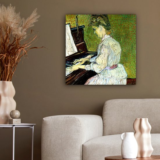 Tableau sur toile Marguerite Gachet au piano - Vincent van Gogh - 50x50 cm - Décoration murale
