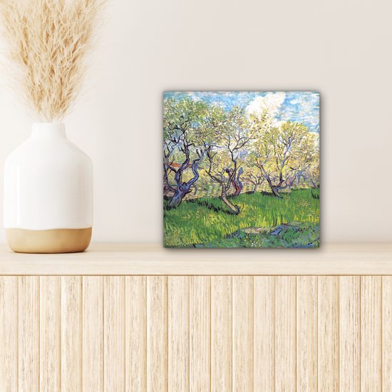 Tableau sur toile Verger avec pruniers en fleurs - Vincent van Gogh - 20x20 cm - Décoration murale