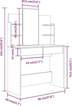 vidaXL-Kaptafel-met-spiegel-96x40x142-cm-grijs-sonoma-eikenkleurig