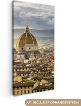 Canvas Schilderij Italië - Zonsondergang - Florence - 40x80 cm - Wanddecoratie