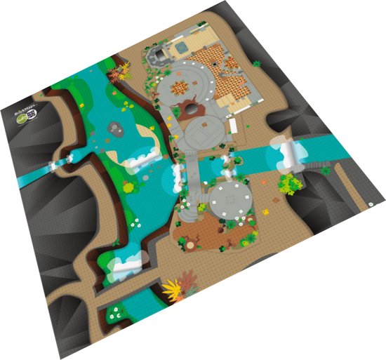 BrickMaps 32333004 - Fantasy - Elven Town - Speelmat voor LEGO - Formaat 3x3 LEGO bouwplaat