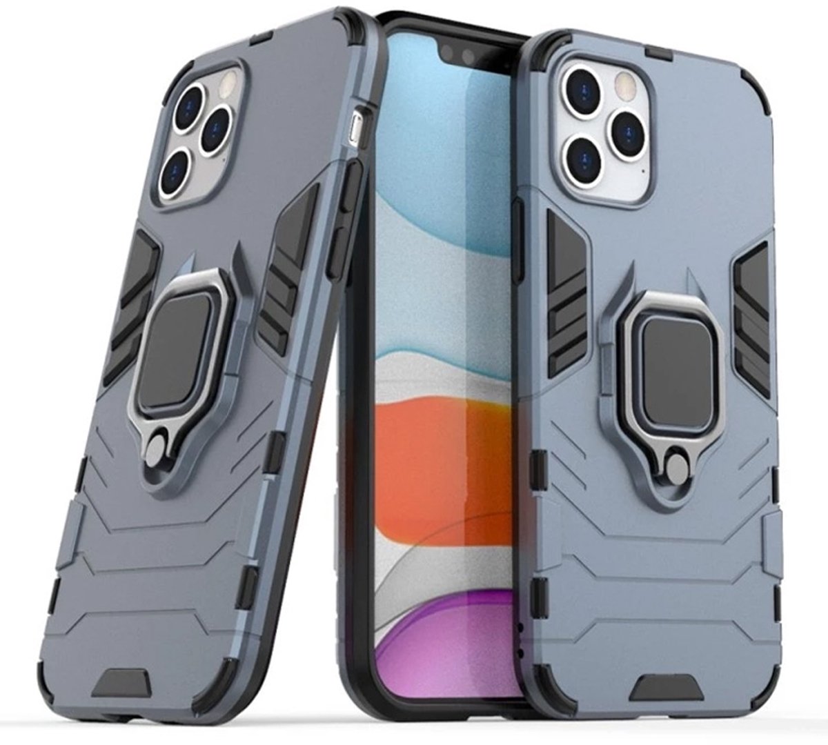 Hybride Ring Case Hoesje geschikt voor iPhone 14 Pro - blauw