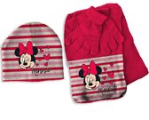 Disney Minnie Mouse Set muts, sjaal en handschoenen, Heart - ONE SIZE 3-6 jr - Acryl / Elastaan