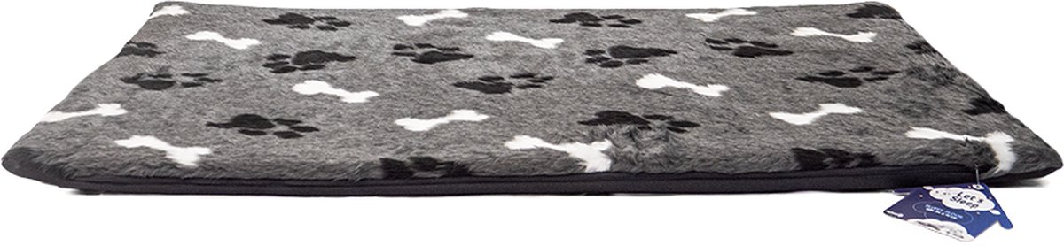 Let's Sleep Fluffy Floor - Hondenkussen - Hondenmand - Benchkussen - Schuimvulling - 87 x 52 cm - M - Antraciet