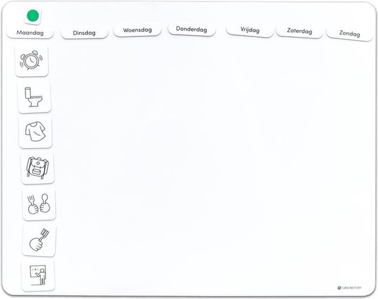 GreenStory - Sticky Whiteboard - Tableau de planification de la semaine de l'enfant - Groot