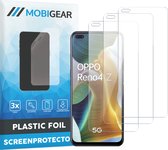 Mobigear Screenprotector geschikt voor OPPO Reno 4 Z 5G | Mobigear Screenprotector Folie - Case Friendly (3-Pack)