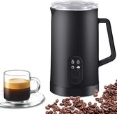 4in1 Elektrische Melkopschuimer - Cappuccino, Latte, Ice Coffee, Chocolademelk en Melk Opschuimer - Zwart