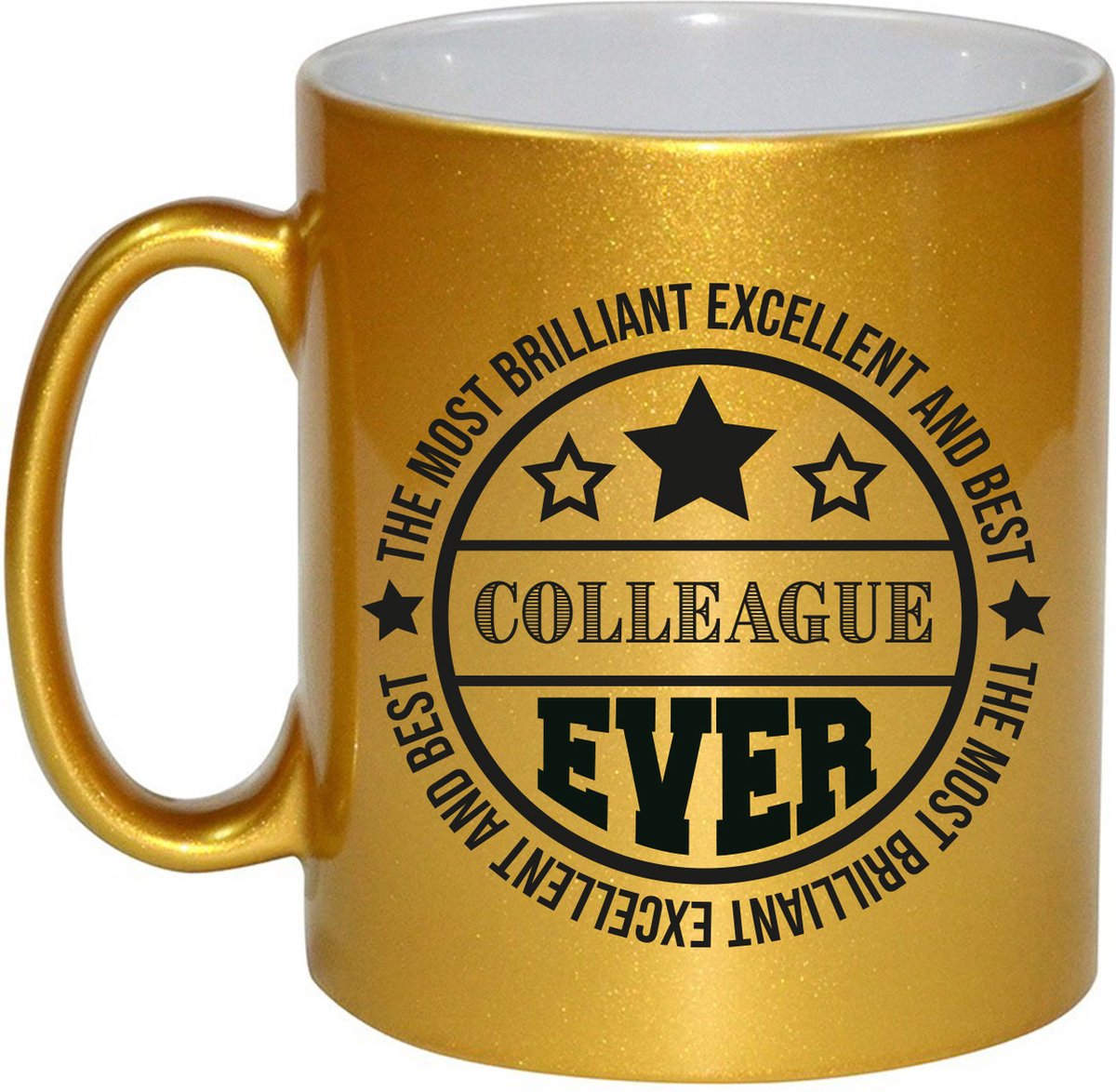 Bellatio Decorations Cadeau koffie/thee mok voor collega - beste collega - goud - 300 ml