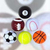 Unieke Fun Sport golfballen (set van 6), meerkleurig