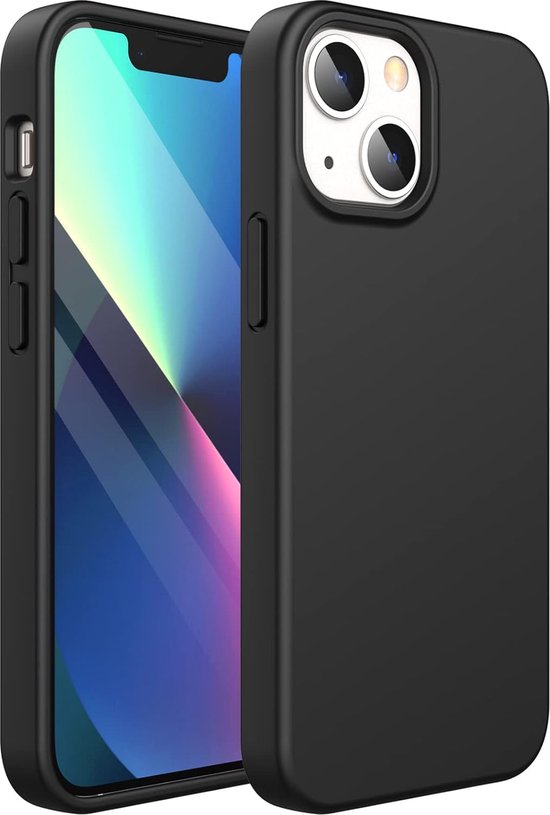 Podec – coque de téléphone Zwart , compatible avec iPhone 13 mini et protecteur d'écran en verre de protection