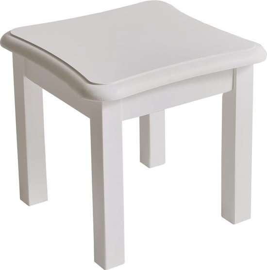 Repose-pieds en bois, petit repose-pieds, tabouret de banc, tabouret, tabouret à fleurs bas, escabeau en bois (blanc)