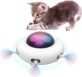 Interactieve Kattenspeelgoed - Roterende Ufo Met Veren - zelf draaiende Kattenspeelgoed - Kattenveertjes