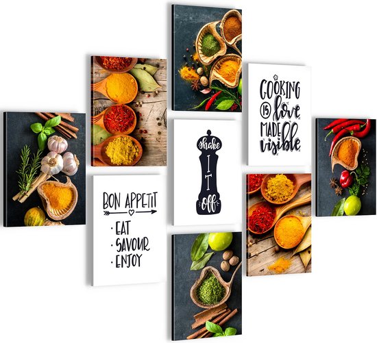 Keuken - 60 x 75 cm - Meteen ophangen - muurdecoratie - wanddecoratie - muurdecoratie woonkamer - wanddecoratie woonkamer - muurdecoratie canvas - canvas schilderijen woonkamer - canvas schilderijen slaapkamer - muurdecoratie