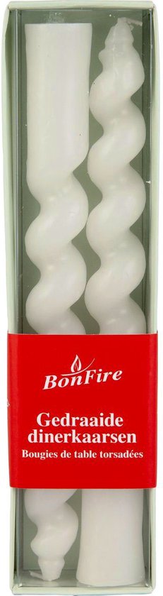 Bonfire - gedraaide dinerkaarsen - kaarsen - twist