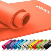 POWRX Gymnastiekmat I Yogamat (oranje, 190 x 100 x 1,5 cm) incl. draagriem + tas + GRATIS oefenposter I Huidvriendelijke sportmat Fitnessmat antislip Ftalaatvrij