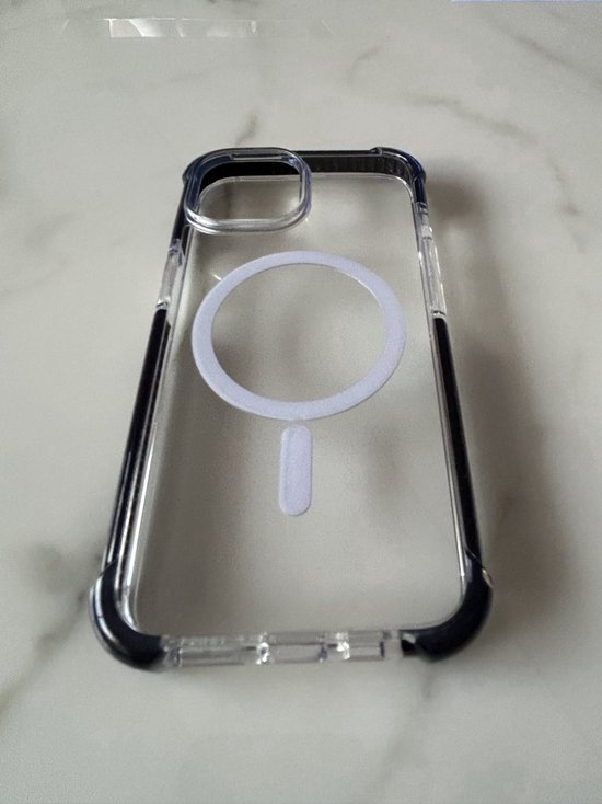 Coque arrière magnétique anti-choc de qualité Premium - Chargement sans fil - Convient pour Apple iPhone 15 Pro - Zwart