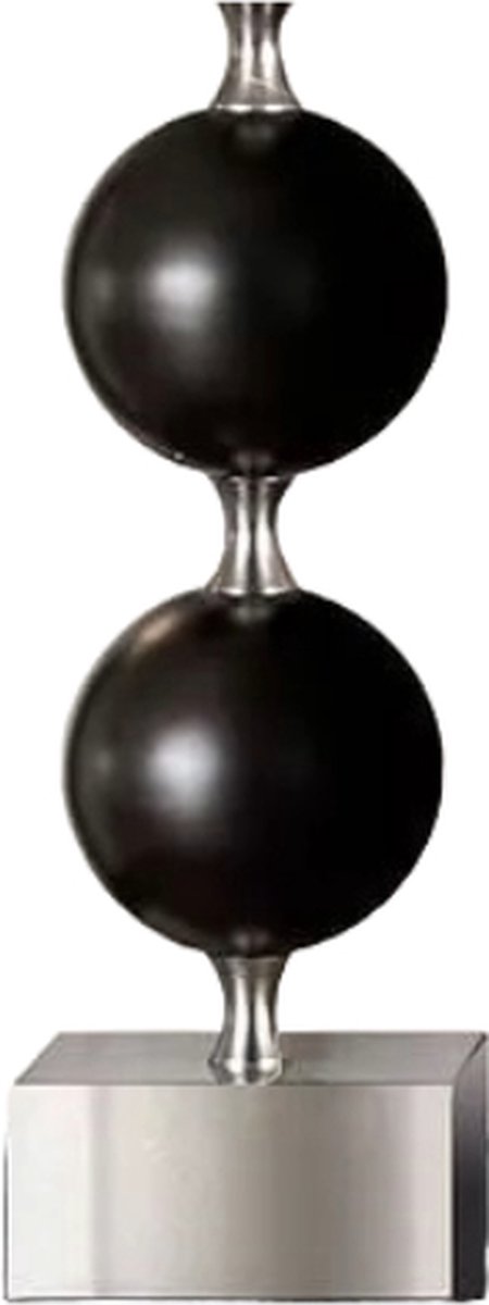 Lampenvoet glas - lampenvoet Dekota - lampenvoet zwart & zilver