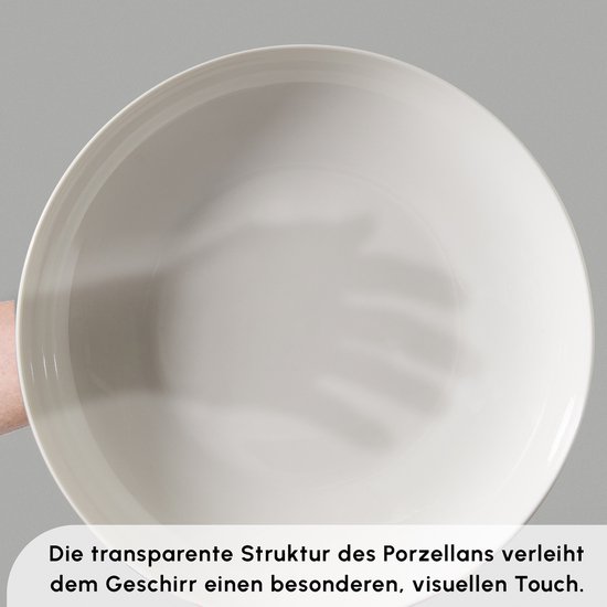 Karaca Allure Serviesset 41-delig - 12 Personen - New Generation Bone - Wit - Luxe Porseleinen Servies - Vaatwasserbestendig — afbeelding 3
