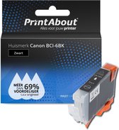 PrintAbout huismerk Inktcartridge BCI-6BK Zwart geschikt voor Canon