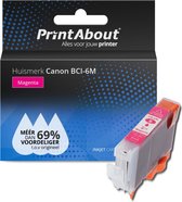 PrintAbout huismerk Inktcartridge BCI-6M Magenta geschikt voor Canon