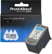 PrintAbout huismerk Inktcartridge PG-40 Zwart geschikt voor Canon