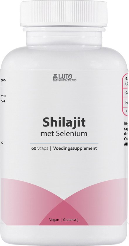 Shilajit met Selenium - 500 mg Shilajit Sabinsa® extract - 20% Fulvinezuur (100mg) - 60% Humuszuur (300mg) - 60 Vegetarische Capsules - Premium kwaliteit - Luto Supplements