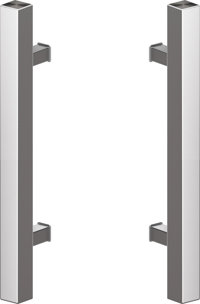 Deurgreep set RVS - 80cm - 90º - 40x40mm - T model