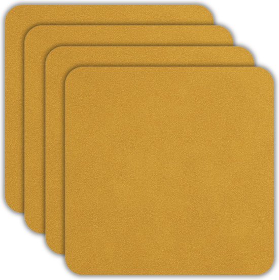 ASA Selection Onderzetters - Soft Leather - Amber - 10 x 10 cm - 4 Stuks