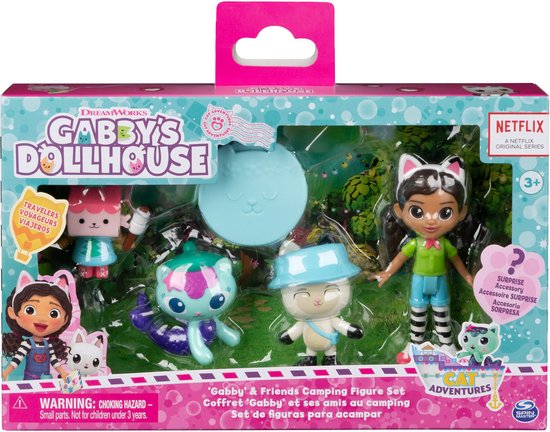 Foto: Gabby s poppenhuis kampvuur cadeauset met speelgoedfiguren van gabby pandy poek babykitty en meerminkat