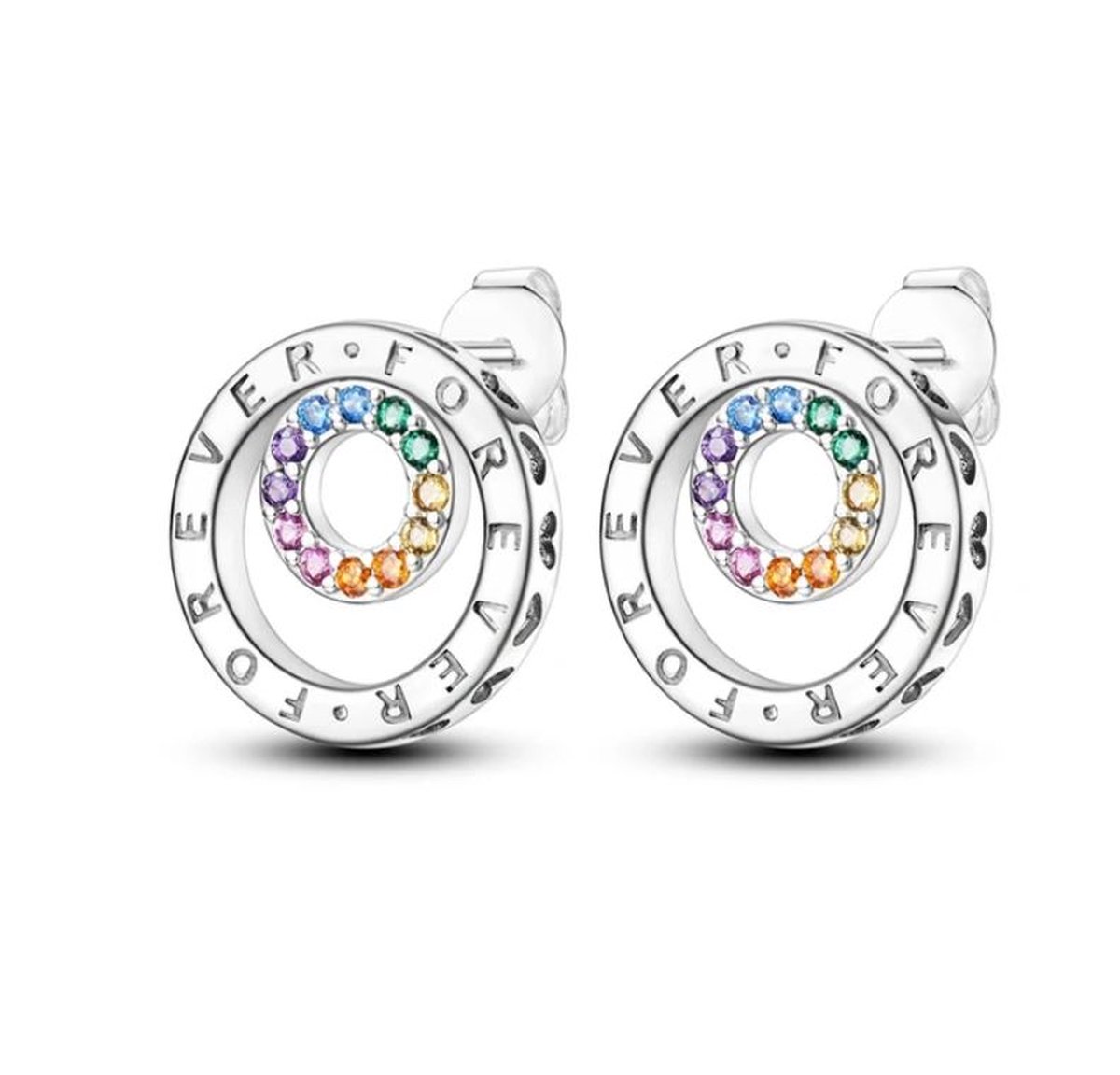 Oorbellen circel Forever Sterling zilver925