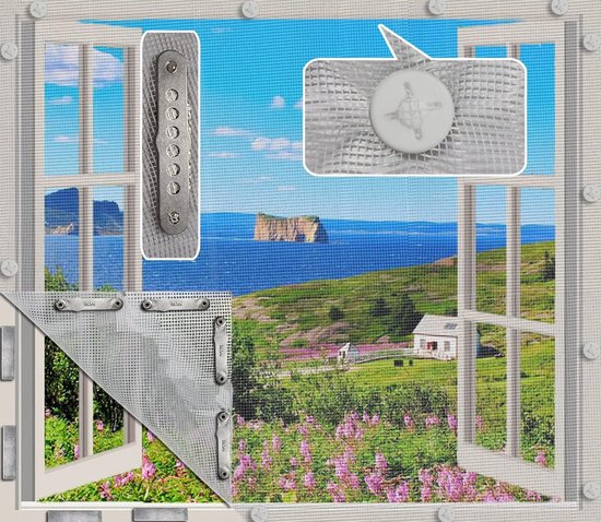 Hengmei Vliegengaas, insectenhor met aluminium frame, zonder boren