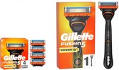 Gillette Houder Fusion5 Power + Navulmesjes Voor Mannen 4 stuks