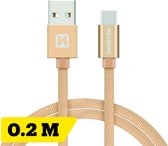 Swissten USB-C naar USB-A Kabel - 0.2M - Goud