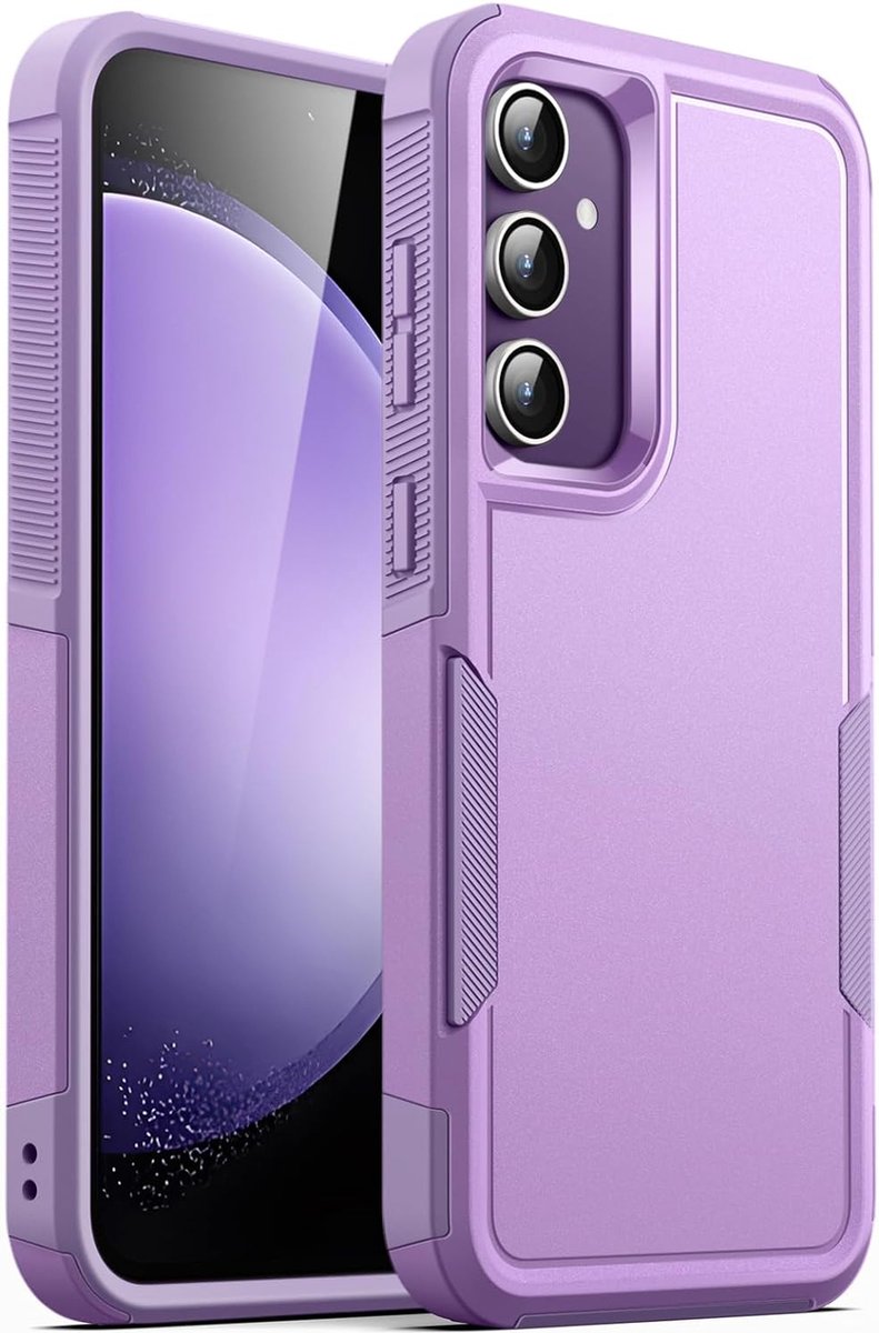 Geschikt voor Samsung Galaxy S23 FE 5G - Dubbel Laag - Schokbestendig - Back Cover hoesje - Paars