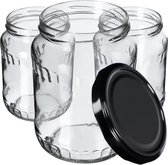 KADAX Lot De 10 Bocaux à Confiture Avec Couvercle à Visser 330 Ml