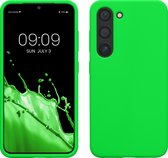 kwmobile telefoonhoesje geschikt voor Samsung Galaxy S23 - Hoesje met siliconen coating - Smartphone case in neon groen