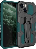 Machine Armor Warrior Schokbestendige pc + TPU-beschermhoes voor iPhone 13 mini (groen)